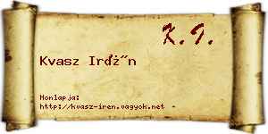 Kvasz Irén névjegykártya
